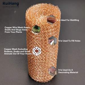 RUIHANG, rollo de malla de cobre sólido de 5 pulgadas x 30/50 pies, bloqueador de pájaros roedores con orificio de destilación, bolsa de embalaje de animales de tela de cobre puro - Product Image 2