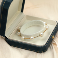 Pulsera de Lujo Hecha a Mano con Eslabones de Oro Sólido de 18K y Perlas Akoya, Joyería Fina Personalizada de Grado AAAAA