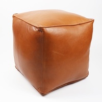 Tabouret ottoman moderne pliable en cuir marocain fait main de luxe pour chambre, salon, extérieur, hôtel, appartement