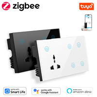 Enchufe Inteligente de Pared Tipo 147, 13A 240V, WiFi 2.4GHz, Control Remoto Móvil y por Voz, Zigbee, Puerto USB A, 2 Salidas, 2 en 1