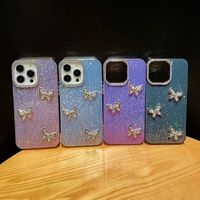 Housse de protection papillon à motif dynamique pour femme pour Apple 11/12/13/14/15 Pro Max pour iPhone 16/14 Plus/13 Pro Max