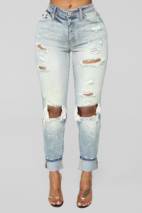 Alta cintura <span class=keywords><strong>jeans</strong></span> de mamá proveedor de China mano pintado <span class=keywords><strong>jeans</strong></span> - Product Image 4