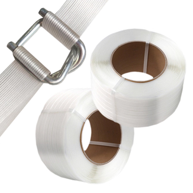 Wholesale 16 19 25 32mm Polyester Composite Strapping Heavy Duty 3/4 Inch Cord Straps for Packaging Pallet Export Cargo Securing