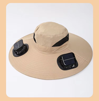 Gorra de Carga Solar Portátil con Ventilador Incorporado, Ligera, 100% Resistente a los Rayos UV, Adecuada para Hombres y Mujeres para Caminar en Verano