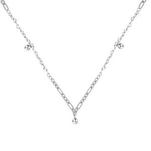 Dylam New Simplicity Design 925 Sterling Silver Rhodium 18K Gold Plated Link Chain <b>Bead</b> Pendant Necklace - Product Image 1