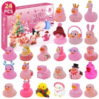 Noël en plastique canard boîte mystère enfants petit canard jaune jouet Halloween Figurine canard compte à rebours calendrier boîte-cadeau