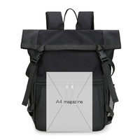 Sac à dos pour ordinateur portable léger et imperméable pour hommes avec logo personnalisé, sac à dos décontracté pour étudiants avec fermeture à boucle