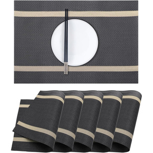 Factory Direct Wholesale PVC Textilen Eco-Friendly Washable Modern Luxury Table <b>Placemat</b> Custom Logo Printing No-slip Vinyl - Product Image 1