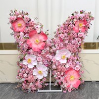Buket Bunga Sutra untuk Latar Belakang Pernikahan dengan Bentuk Kupu-kupu, Bunga Buatan Tangan yang Tahan Lama 3-5 Tahun