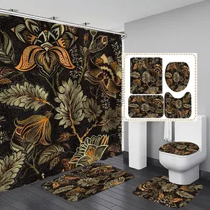 Цветной цветочный принт, нейтральная ткань для ванной комнаты, украшение, Уильям Моррис, занавеска для душа