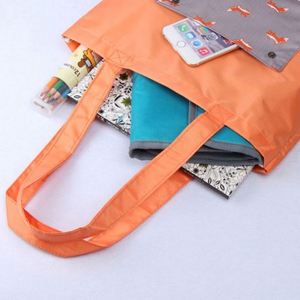 Sac de courses pliable en polyester imperméable à imprimé dessin animé mignon pour femmes, sac fourre-tout long et durable, vente en gros - Product Image 4