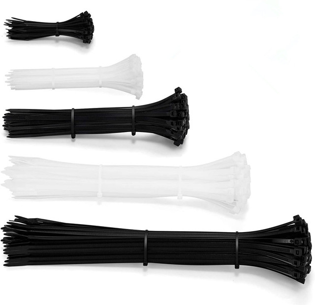 JAGASL Industrial Self-Locking Nylon Cable Ties 5*200MM Black PA66 Multi-purpose UV Resistant Zip Ties