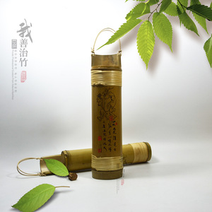 Bamboo Wine Barrel 9-10*28 With Custom Handle For Liquor Packaging - Product Image 5