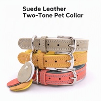 Collier pour chien de luxe personnalisé en cuir véritable givré, réglable et confortable, style vintage, pour chiot