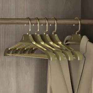 Antique Luxury Wide Shoulder Metal Suit Hanger Quality Non-Slip Fabric with Flexible Hooks for Clothes for Living Room