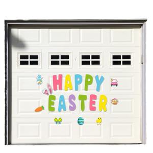 Nouveaux autocollants décoratifs magnétiques souples de Pâques 2025 pour portes de garage – Lapin, œuf et lettres magnétiques - Product Image 3