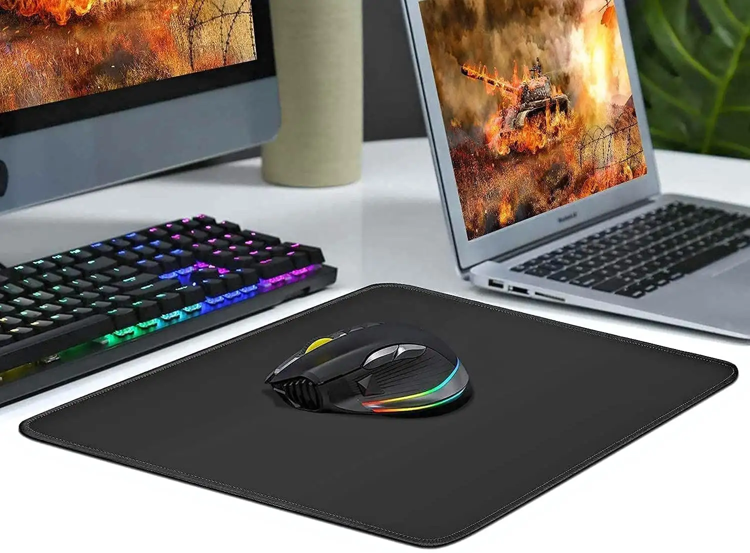 Tapete de rato de borracha personalizado com material de borracha antiderrapante de textura avançada, mousepads quadrados personalizados personalizados por atacado