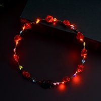 Accessoires pour cheveux, nouvelle collection, thème licorne lumineuse, couronnes de fleurs pour filles, guirlande de fête, bandeau en rotin avec paillettes LED colorées