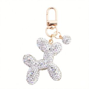 Offre Spéciale : Adorable Pendentif Chien Ballon Entièrement Strassé, Porte-clés Métallique en Forme d'Animal pour Couples et Étudiants - Product Image 6