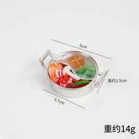 Aksesori Mainan Makanan Plastik Buatan Tangan DIY Peralatan Makan Rumah Boneka Miniatur Ornamen Hot Pot Bebek Mandarin Alat Peraga Bermain