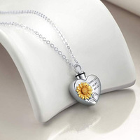 Collier Pendentif Spirale en Forme de Cœur Tournesol, Remplaçable, Vente en Gros, Bijou Cadeau pour Couple, Fête, Anniversaire