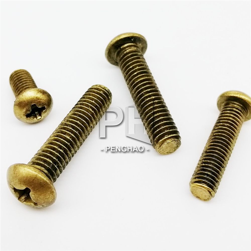 M3 M4 M5 M6 GB818 Pure Copper Brass Cross Round Phillips Screws