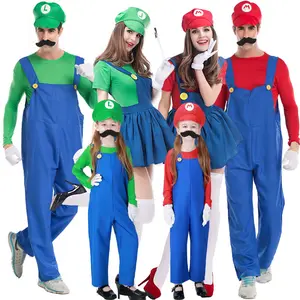 Halloween Mary cosplay Louis game suit group stage performance suit plumber suspender parent-child outfit