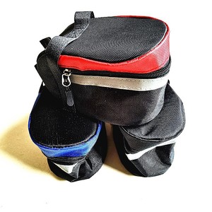 Sac de selle de vélo avec doublure intérieure, sangle détachable, équipement de cyclisme portable, rouge, bleu, gris - Product Image 2