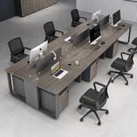 Ensemble de bureau et chaise de direction moderne pour usage commercial avec poste de travail modulaire à cloisons