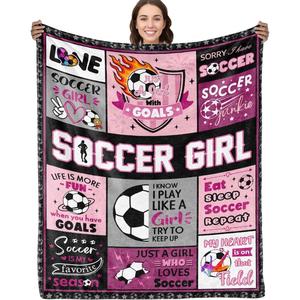 Couverture en flanelle de football en gros, couverture polaire, couverture de sieste, super douce, lavable en machine pour la chaleur hivernale, impression personnalisée - Product Image 5