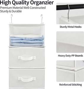 Hanging Closet Organizer <b>Fabric</b> PE Living Room Clothing <b>Boxes</b> Stainless Steel Other Home <b>Storage</b> & Organization Rectangle 2mm - Product Image 3