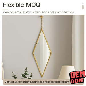 Hình Học Kim Cương Treo Gương đen khung kim loại phong cách tối giản treo tường trang trí gương - Product Image 3