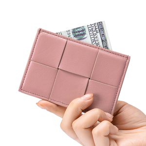 Squisito di alta qualità Custom in vera pelle da <span class=keywords><strong>uomo</strong></span> e da donna in morbida pelle di pecora tessuto borsa Design <span class=keywords><strong>porta</strong></span> carte di lusso alla moda - Product Image 2