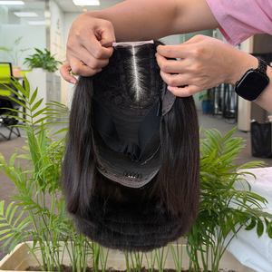 8" Straight 2x6 HD Closure Bob <b>Wig</b> Natural Black Human Hair Pre Plucked Hairline Glueless Free Part Short Bob <b>Lace</b> <b>Wig</b> - Product Image 1