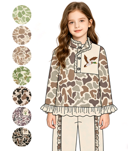 Conjunto de Ropa Infantil de Camuflaje Casual Personalizado, Camiseta de Manga Larga y Pantalones Jogger, 2 Piezas, Conjuntos de Ropa para Hermanas - Product Image 1