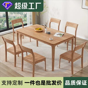 Table à manger rectangulaire en bois massif 2531 pour usage domestique, structure stable, mobilier de salle à manger - Product Image 4