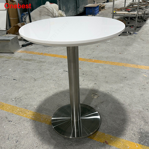 Mesa de Comedor Redonda Moderna para Hotel y Sala de Estar, <span class=keywords><strong>con</strong></span> Borde de Cuchilla, Superficie Sólida, Mesa de Bar - Product Image 5