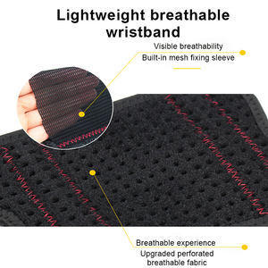 Venta al por mayor AOFIT WHW005 negro gimnasio deportes muñequeras envolturas elasticidad ajustable transpirable para protección de levantamiento de pesas - Product Image 3