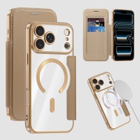 Étui portefeuille magnétique classique antichoc en TPU et PU avec clip pour cartes pour téléphones mobiles IP 18 17 16 15 14 13 12 11