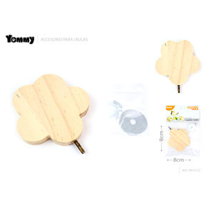 Plataforma de Madera Yommy 8x8cm para Pájaros y Hámsters, Accesorio para Mascotas de Madera Sólida - Product Image 3