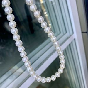 Collar de Perlas Blancas Australianas de Alta Calidad, 7-8 mm, Sin Núcleo, Tamaño Clásico, con Brillo Blanco, Círculo Perfecto, Menor - Product Image 2