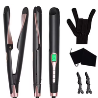 Lisseur et boucleur 2-en-1 portable, fer à lisser et à boucler en céramique, plancha de cabello