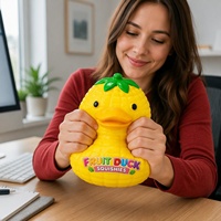 KK Nouveau Ballon Anti-Stress Squishy Jumbo 400 Grammes, Ananas et Canard, Effet Croquant, Rempli de Billes, Non Rebondissant, Fait Main