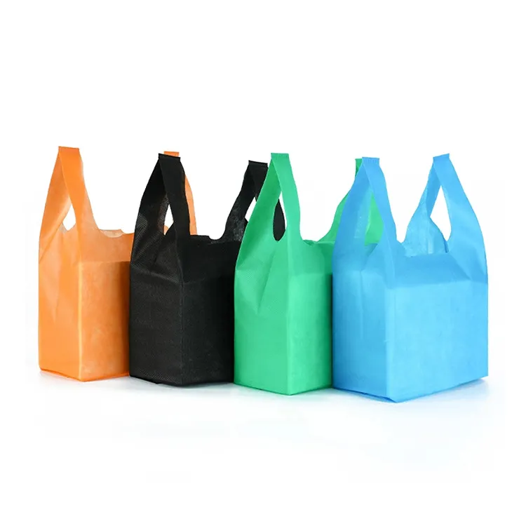 Personalizar bolsas de transporte tela no tejida plegable shopper reciclado PP chaleco no tejido bolsas de compras