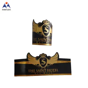 High Quality Custom Private Logo Printing Gold Foil Art Paper Cigar Bands Wrapping Sticker Embossed Cuban Cigar Ring Labels