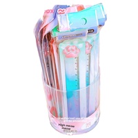 Règle en plastique Tiangao 0023 en forme de patte de chat, 15 cm, mignonne et kawaii, pour les élèves du primaire, pour mesurer et dessiner