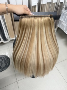 Cabello Virgen Chino <span class=keywords><strong>de</strong></span> Punta Plana Luxsea, Doble Trama, Puntas Completas, Venta Directa <span class=keywords><strong>de</strong></span> Fábrica, 18 Pulgadas, Rubio Balayage - Product Image 3