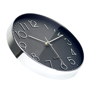 12 Inch Round Modern Simple Design Non-ticking Quartz Plastic <b>Clock</b> <b>Wall</b> with Custom Face - Product Image 2