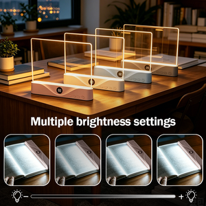 Lampes <span class=keywords><strong>de</strong></span> lecture <span class=keywords><strong>de</strong></span> bureau LED EGH Flat 4 couleurs (rose, blanc, gris, bleu) avec abat-jour en bois, tissu, métal ou pierre, style cloche ou cône - Product Image 6