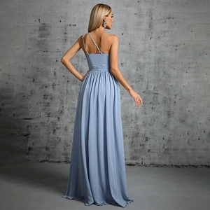 Abito da donna in rete <span class=keywords><strong>blu</strong></span> francese per le vacanze, modellante in vita - Product Image 5